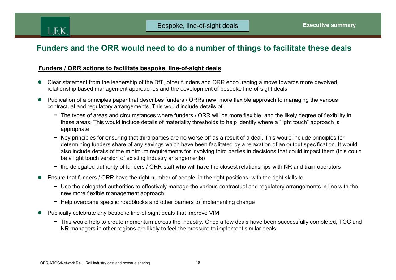 Text slide 19 from Orr_atoc_network Rail Rail Industry Cost And Revenue Sharing