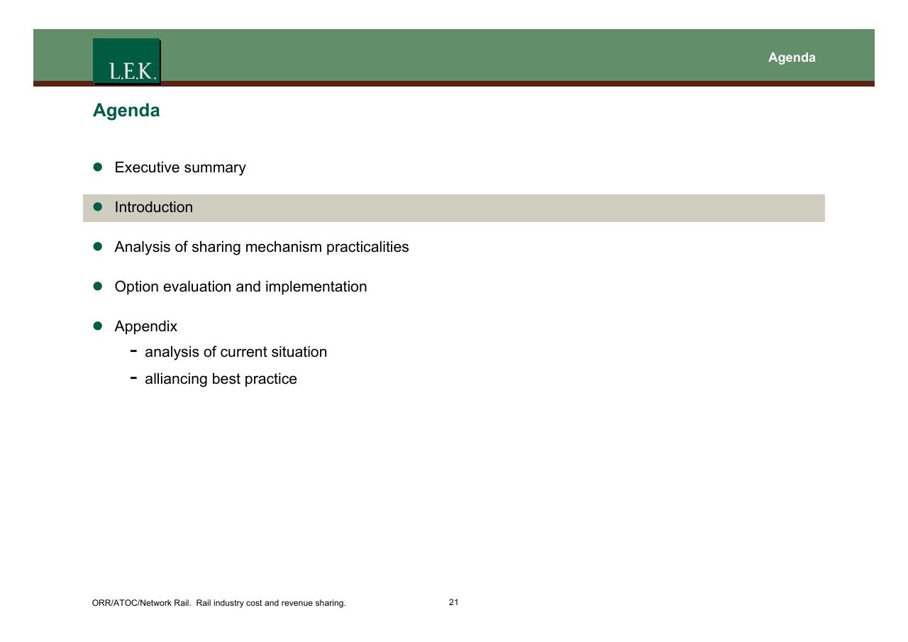 Agenda slide 22 from Orr_atoc_network Rail Rail Industry Cost And Revenue Sharing
