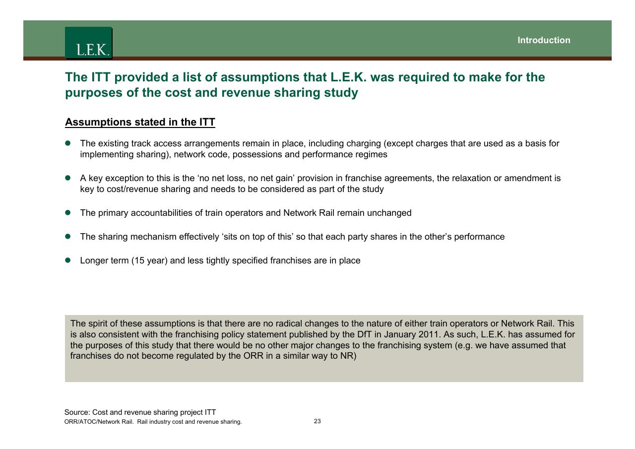 Text slide 24 from Orr_atoc_network Rail Rail Industry Cost And Revenue Sharing