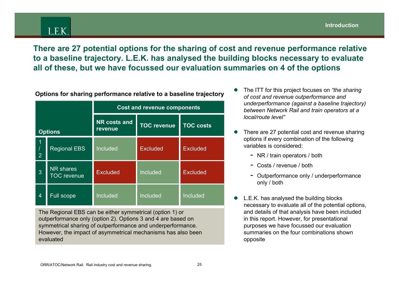 Table slide 26 from Orr_atoc_network Rail Rail Industry Cost And Revenue Sharing