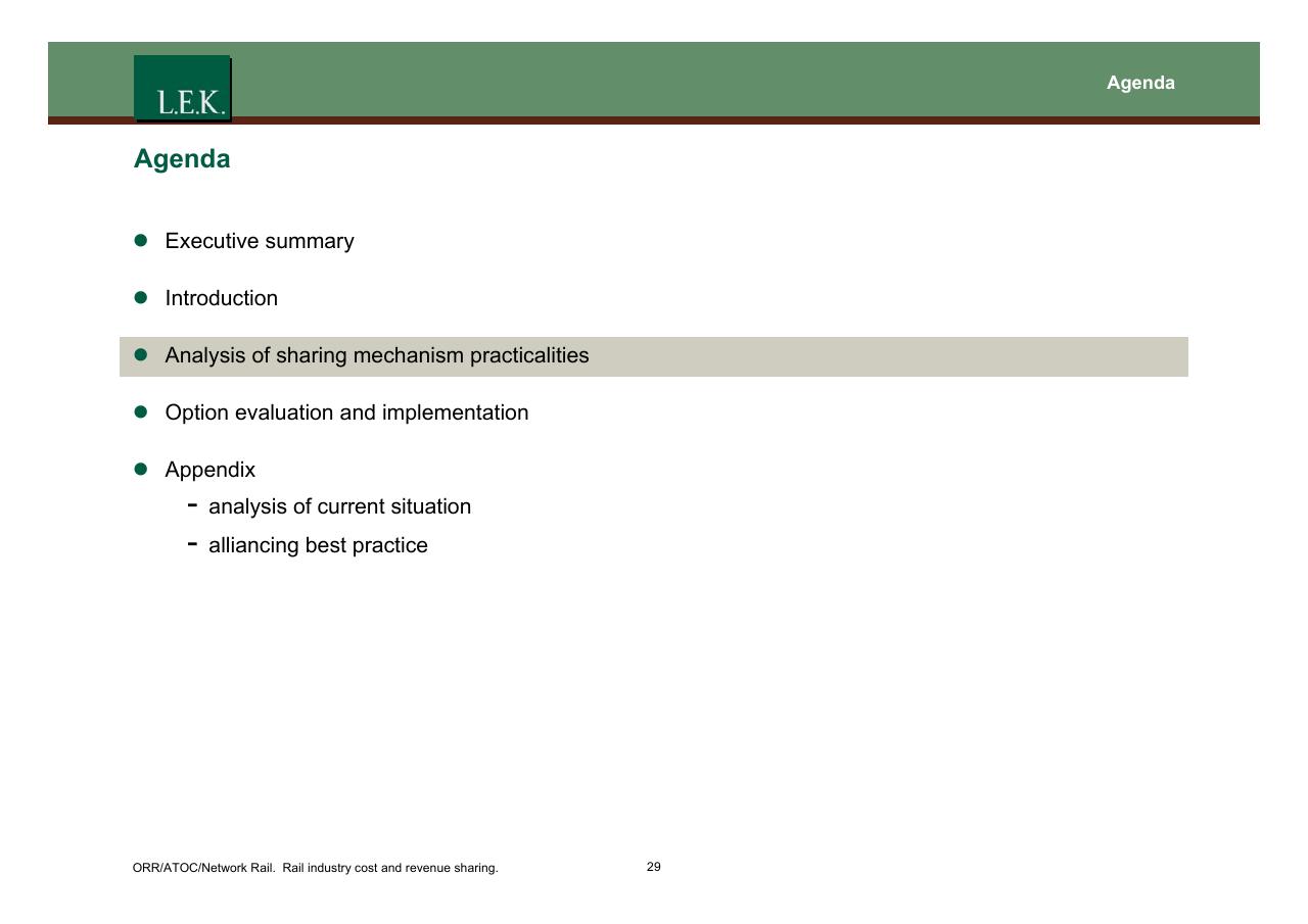 Agenda slide 30 from Orr_atoc_network Rail Rail Industry Cost And Revenue Sharing