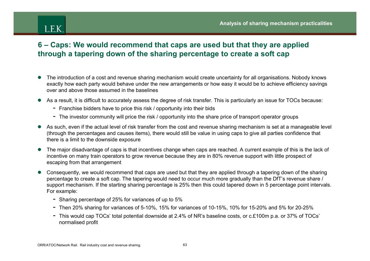 Text slide 64 from Orr_atoc_network Rail Rail Industry Cost And Revenue Sharing