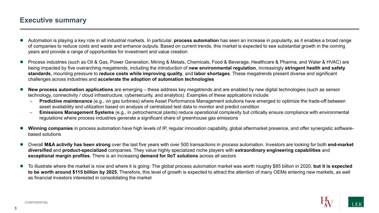 Text slide 3 from Process Automation_ A Quickly Growing Market With Structural Tailwinds And Investment Opportunities Lek