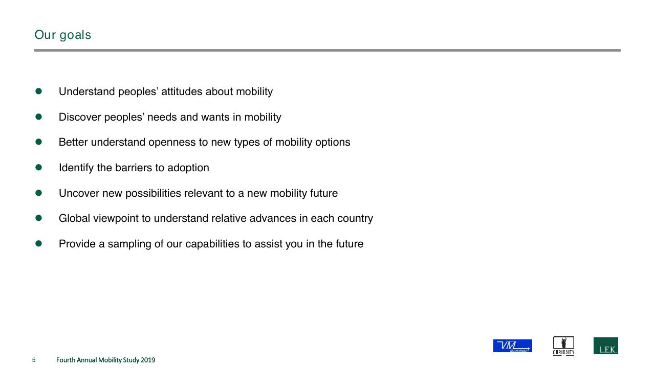 Text slide 5 from The Fourth Annual New Mobility Study How Consumer Preference Will Reshape The Automotive Industry
