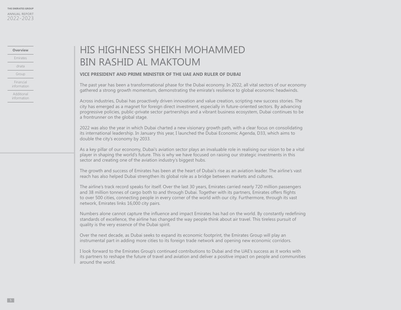Text slide 5 from Annual Report 2023 2022