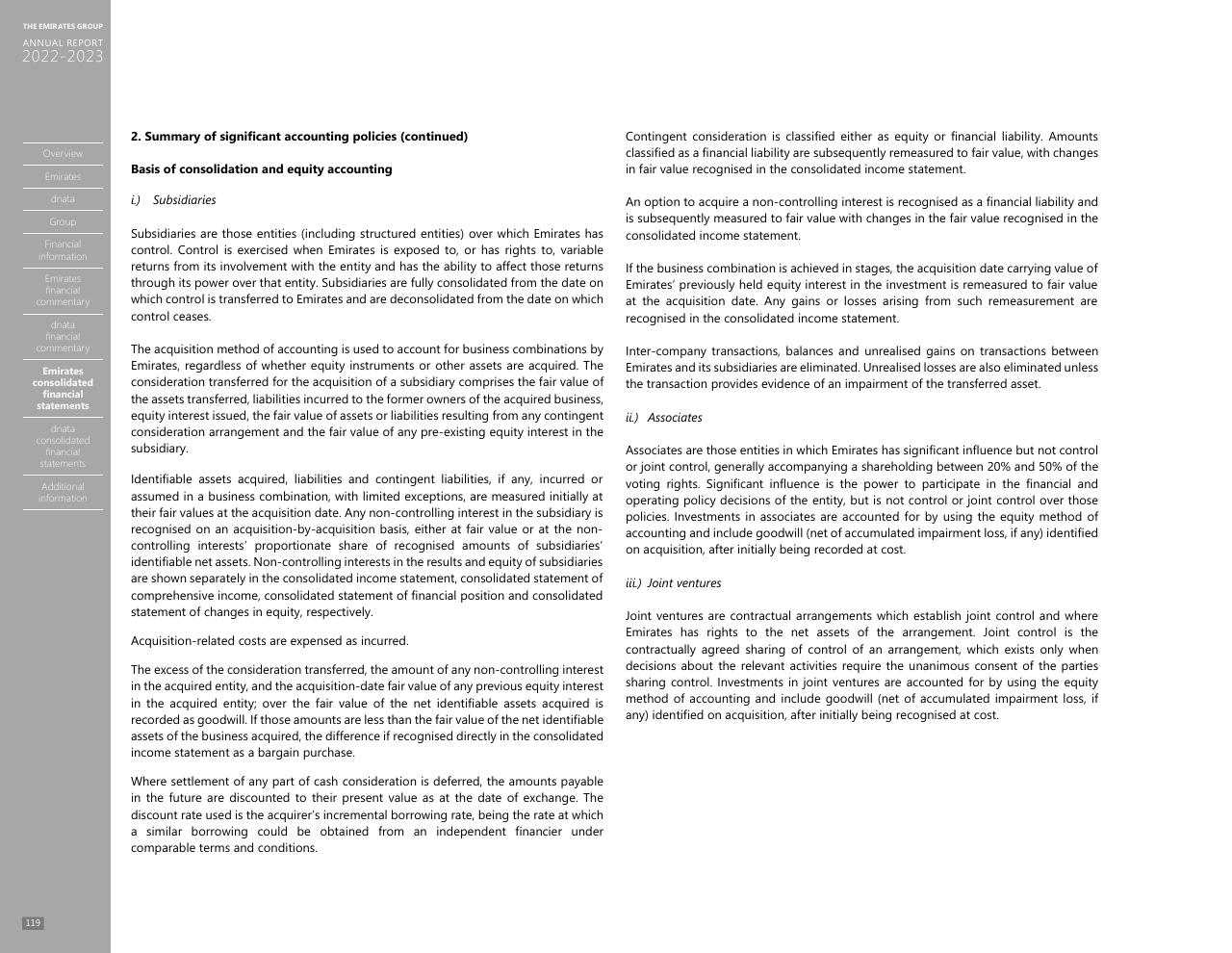Text slide 111 from Annual Report 2023 2022