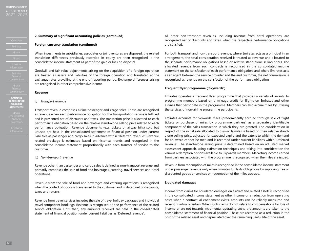 Text slide 113 from Annual Report 2023 2022