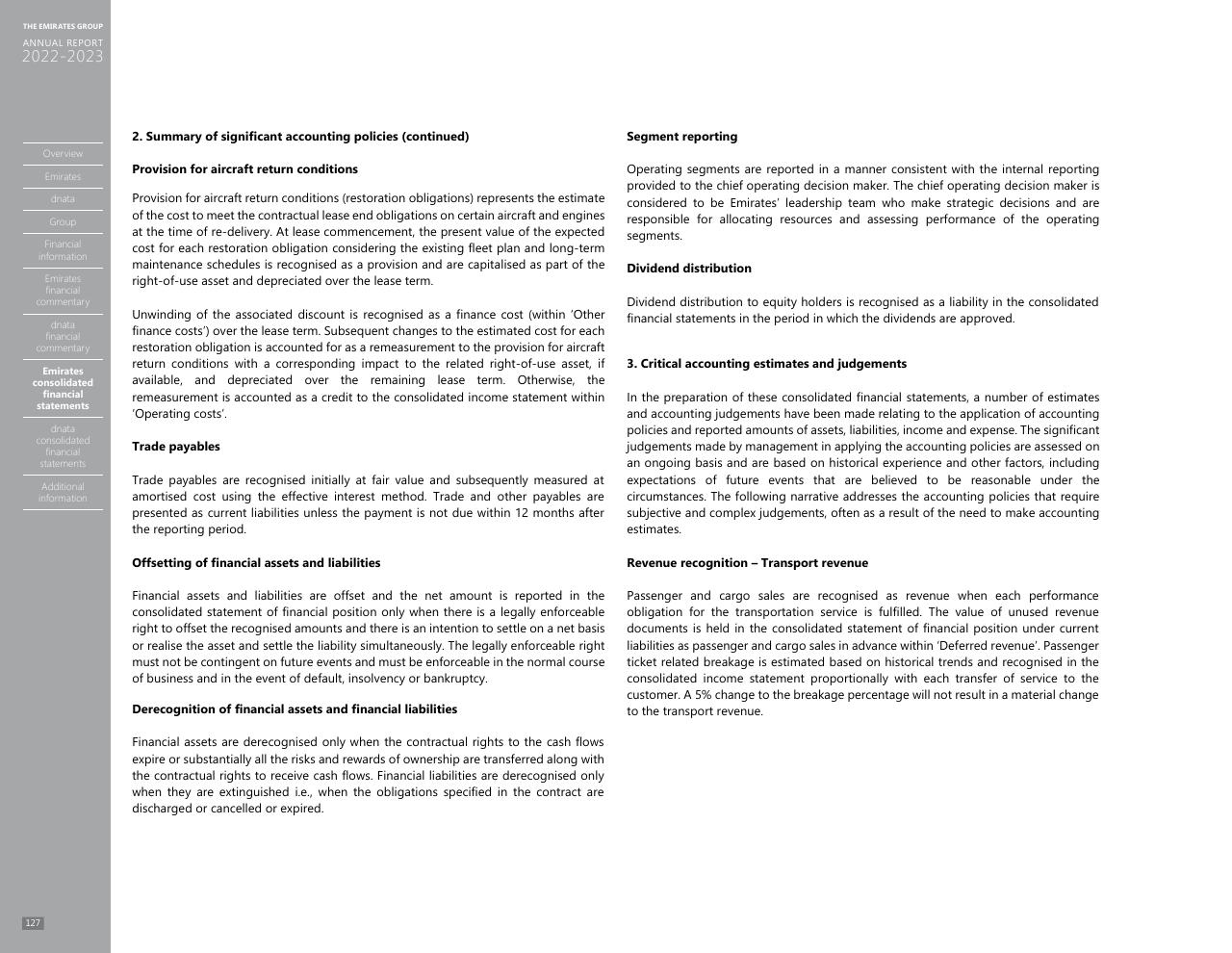 Text slide 119 from Annual Report 2023 2022