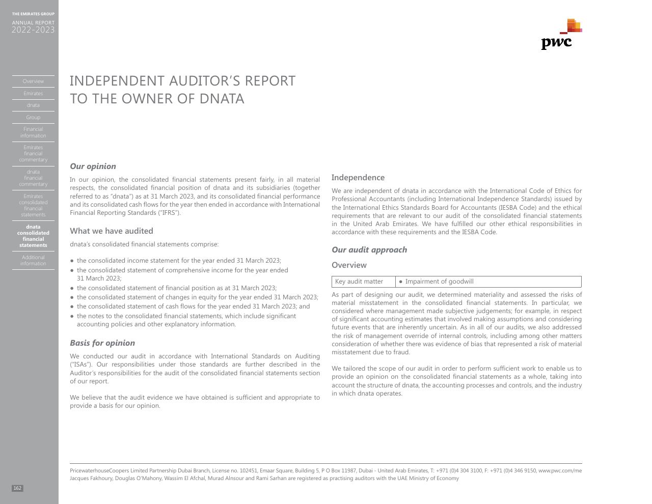 Text slide 154 from Annual Report 2023 2022