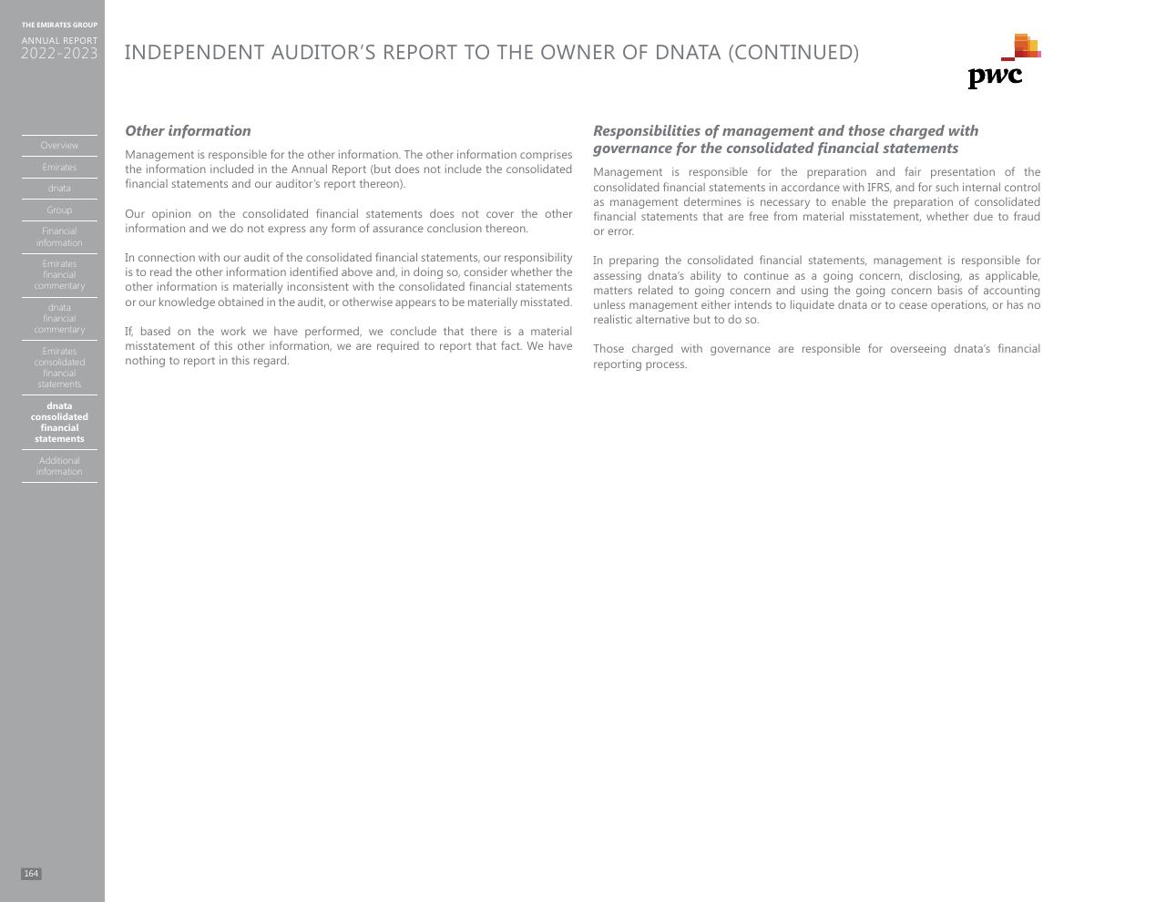 Text slide 156 from Annual Report 2023 2022