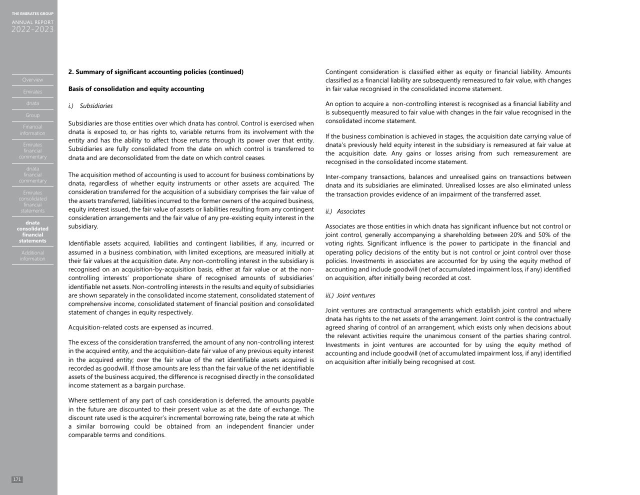 Text slide 163 from Annual Report 2023 2022