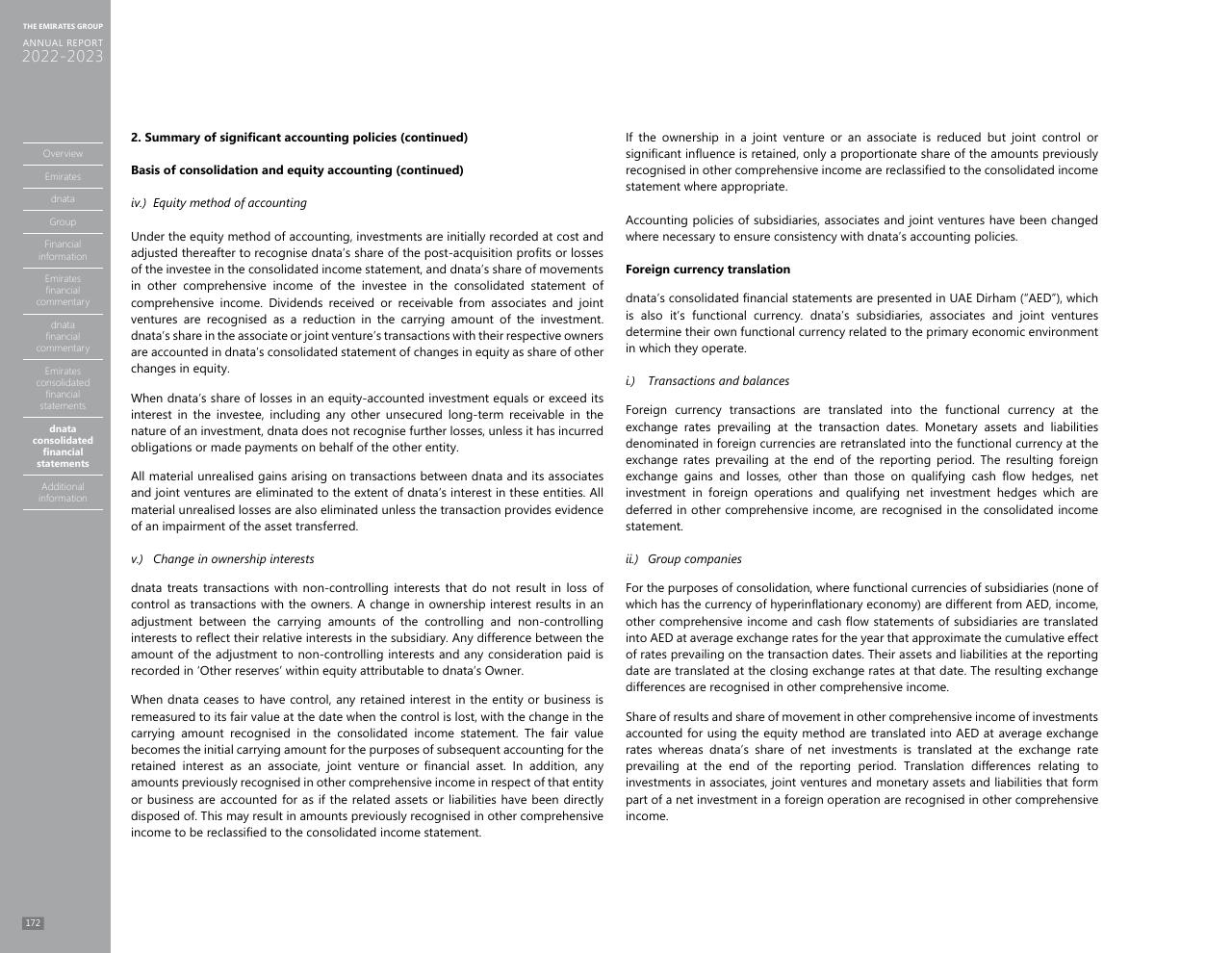 Text slide 164 from Annual Report 2023 2022