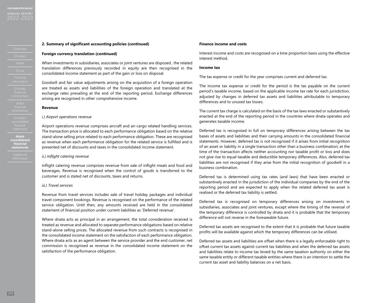 Text slide 165 from Annual Report 2023 2022