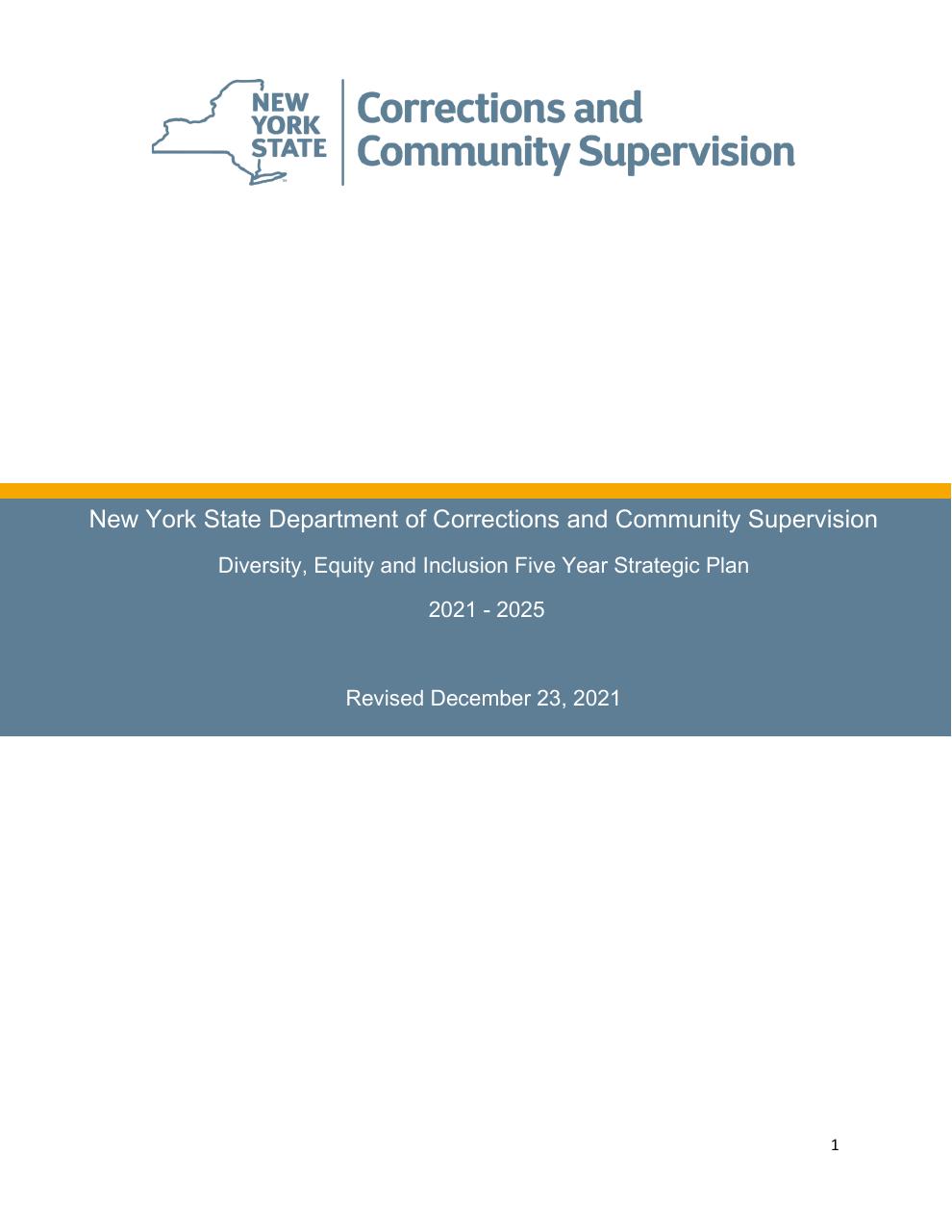 Diversity Equity And Inclusion Five Year Strategic Plan 2021 2025 consulting deck cover