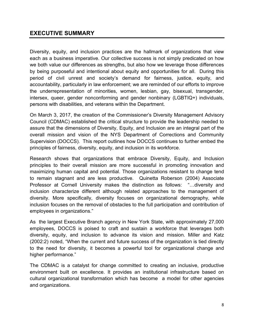 Text slide 8 from Diversity Equity And Inclusion Five Year Strategic Plan 2021 2025