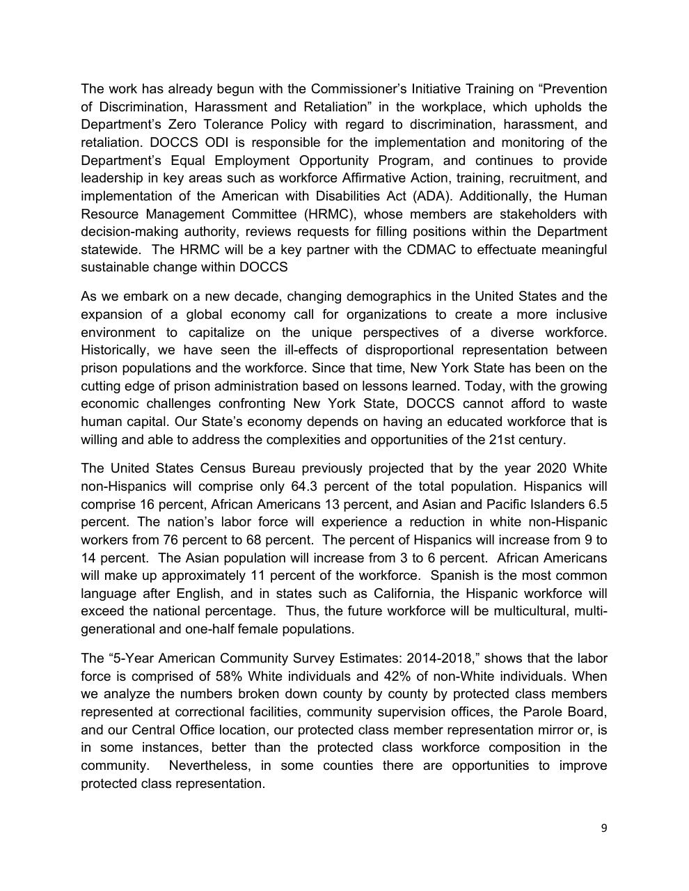 Text slide 9 from Diversity Equity And Inclusion Five Year Strategic Plan 2021 2025