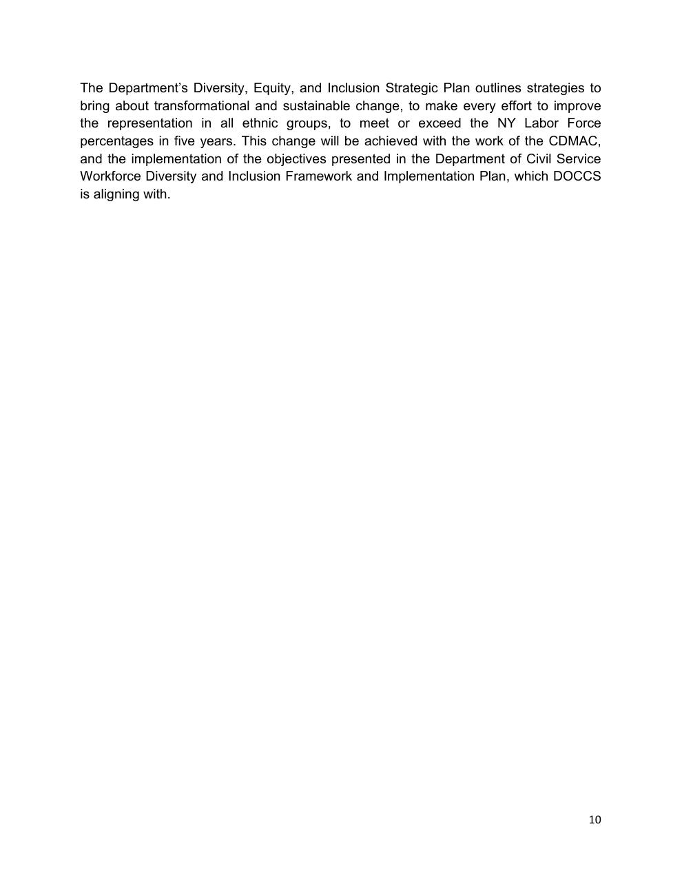 Text slide 10 from Diversity Equity And Inclusion Five Year Strategic Plan 2021 2025