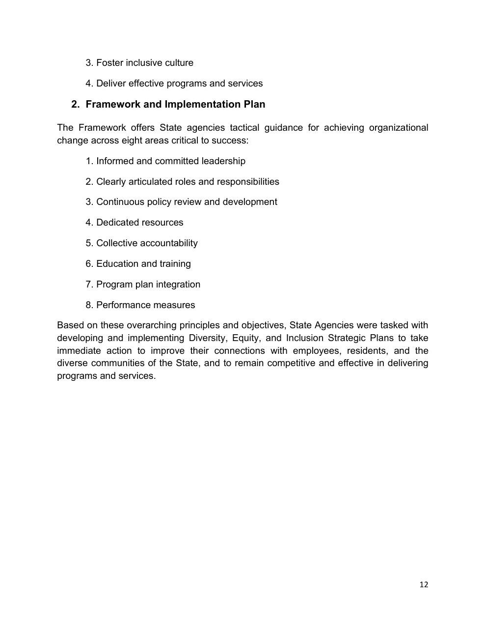 Text slide 12 from Diversity Equity And Inclusion Five Year Strategic Plan 2021 2025