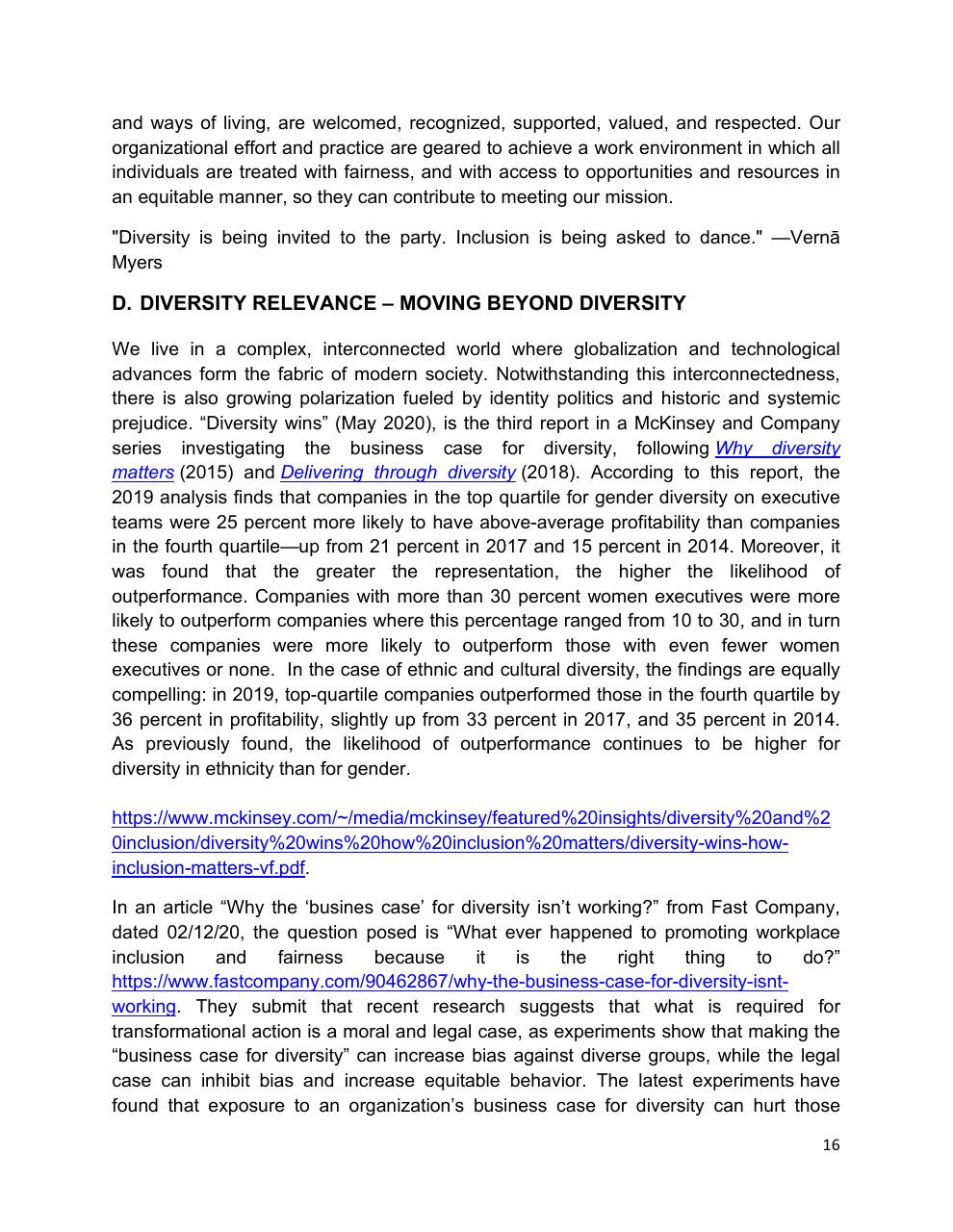 Text slide 16 from Diversity Equity And Inclusion Five Year Strategic Plan 2021 2025