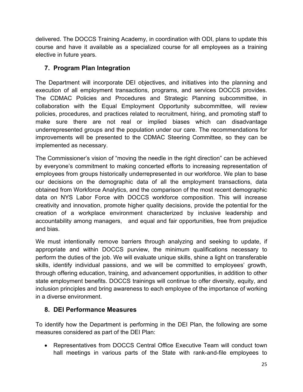 Text slide 25 from Diversity Equity And Inclusion Five Year Strategic Plan 2021 2025