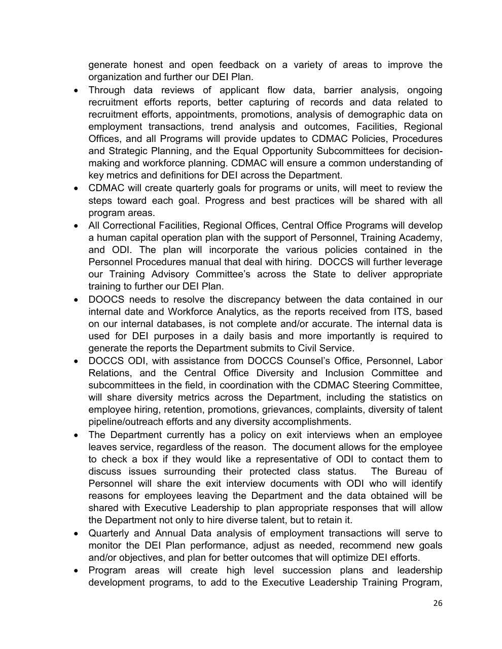 Text slide 26 from Diversity Equity And Inclusion Five Year Strategic Plan 2021 2025