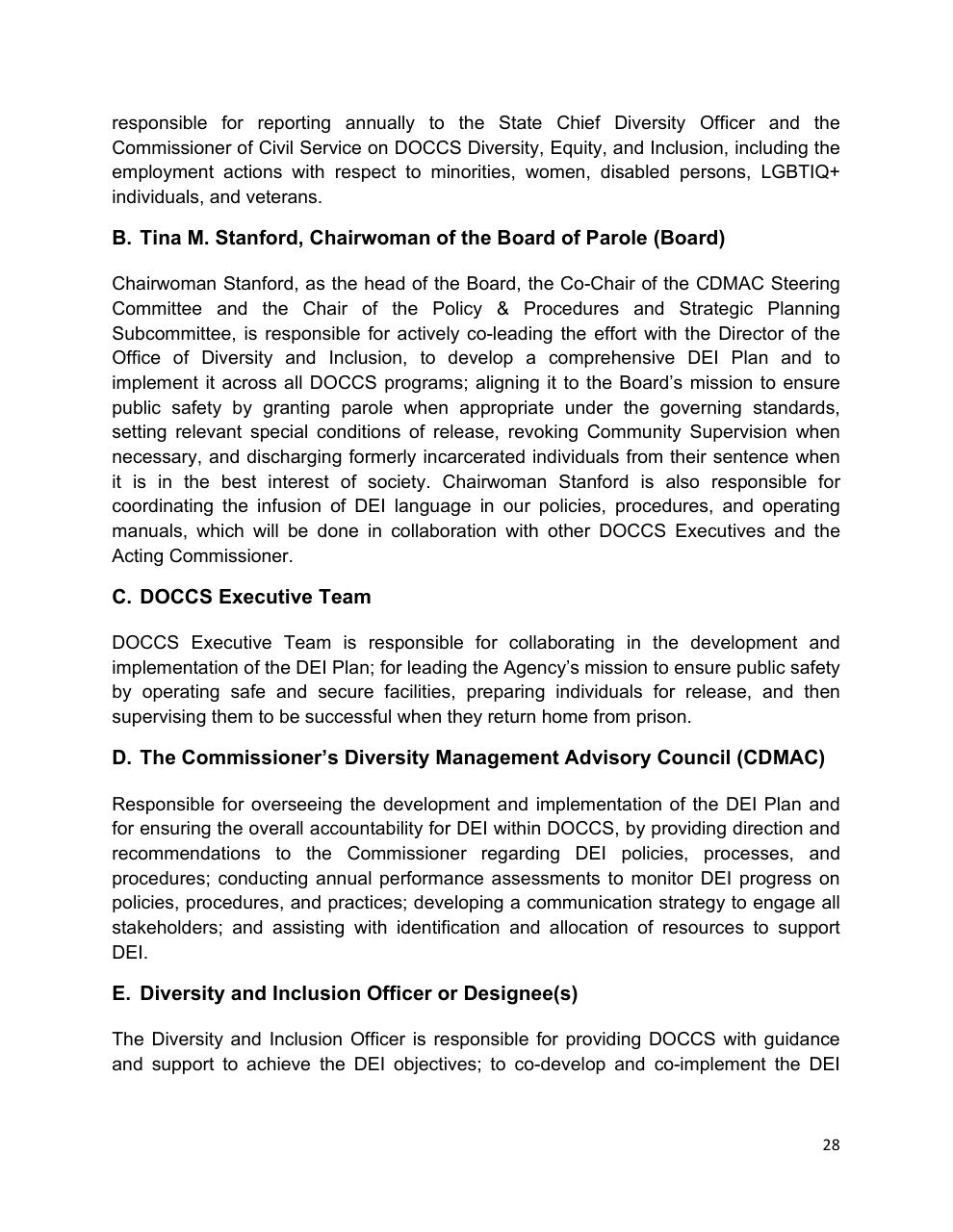 Text slide 28 from Diversity Equity And Inclusion Five Year Strategic Plan 2021 2025