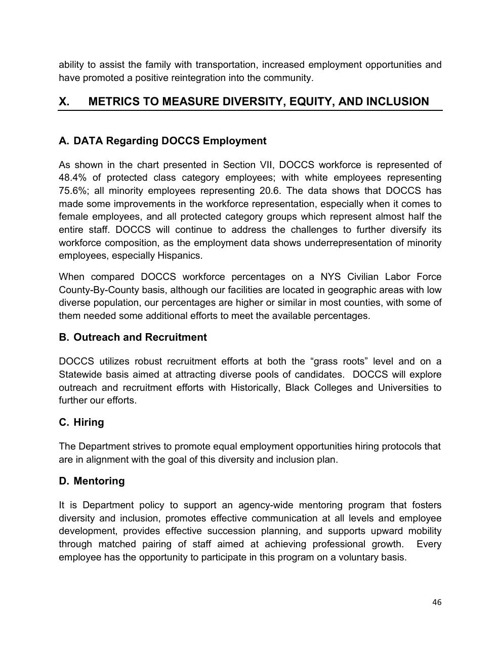 Text slide 46 from Diversity Equity And Inclusion Five Year Strategic Plan 2021 2025