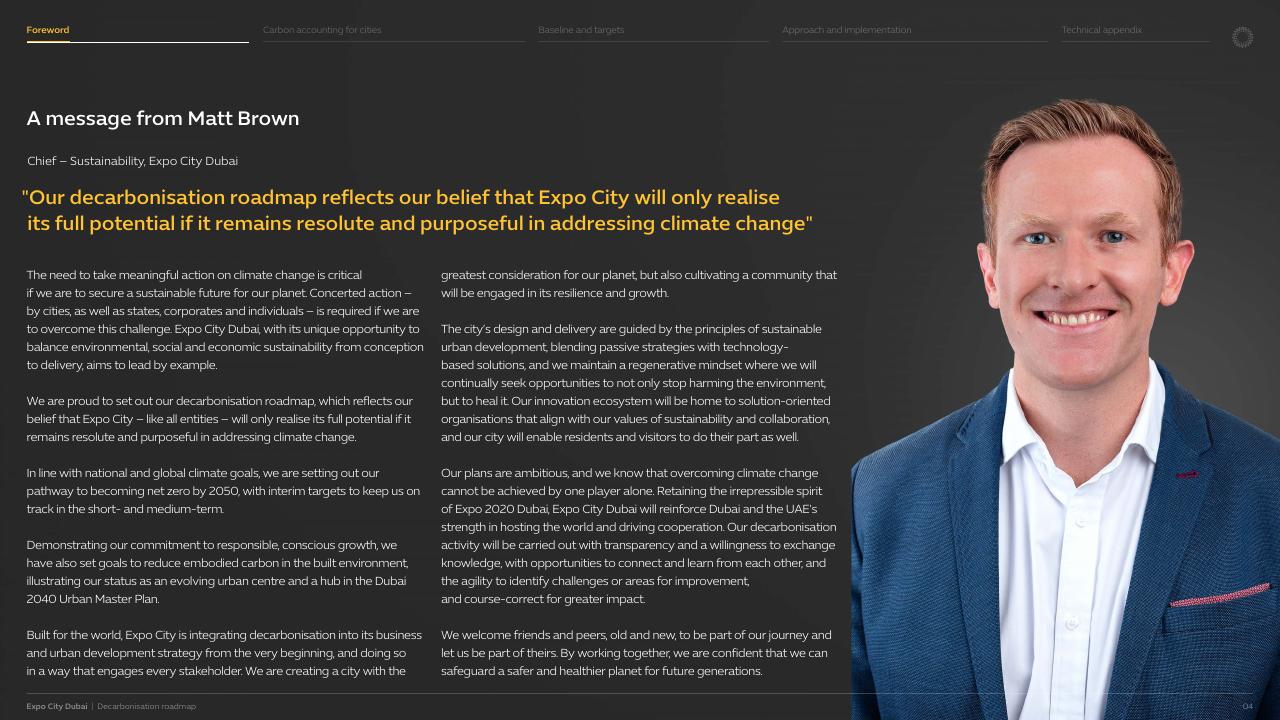 Text slide 5 from Expo City Dubai Decarbonisation Roadmap