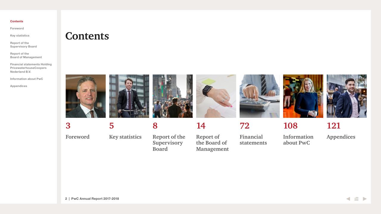 Section Divider slide 2 from 2017 2018 PwC Annual Report PwC