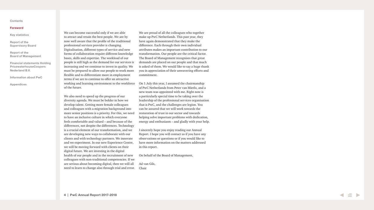 Text slide 4 from 2017 2018 PwC Annual Report PwC