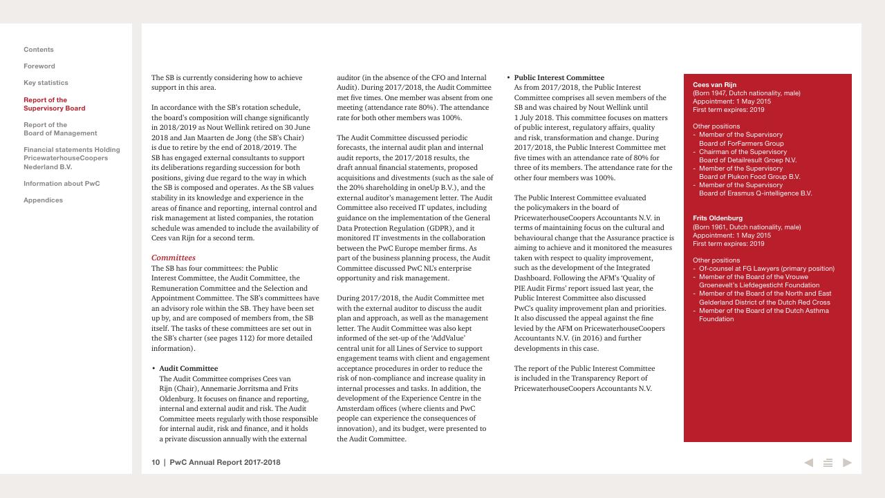 Text slide 10 from 2017 2018 PwC Annual Report PwC