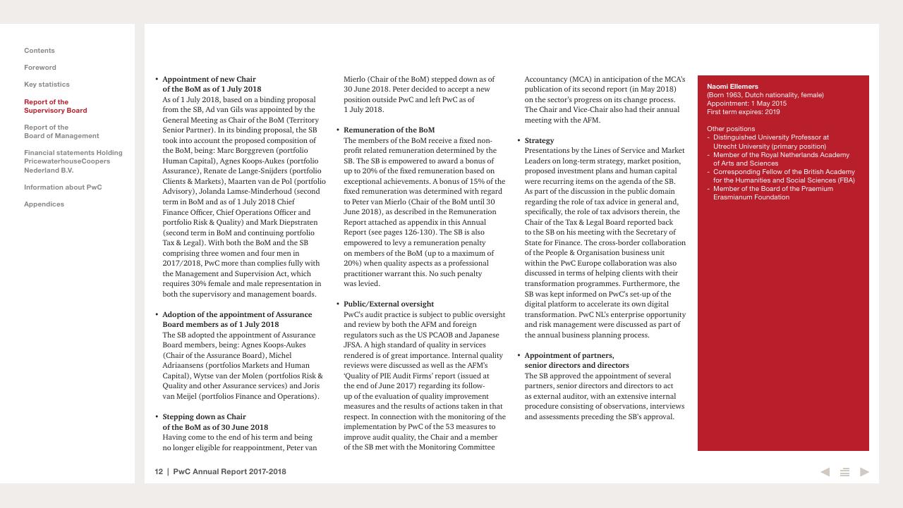 Text slide 12 from 2017 2018 PwC Annual Report PwC