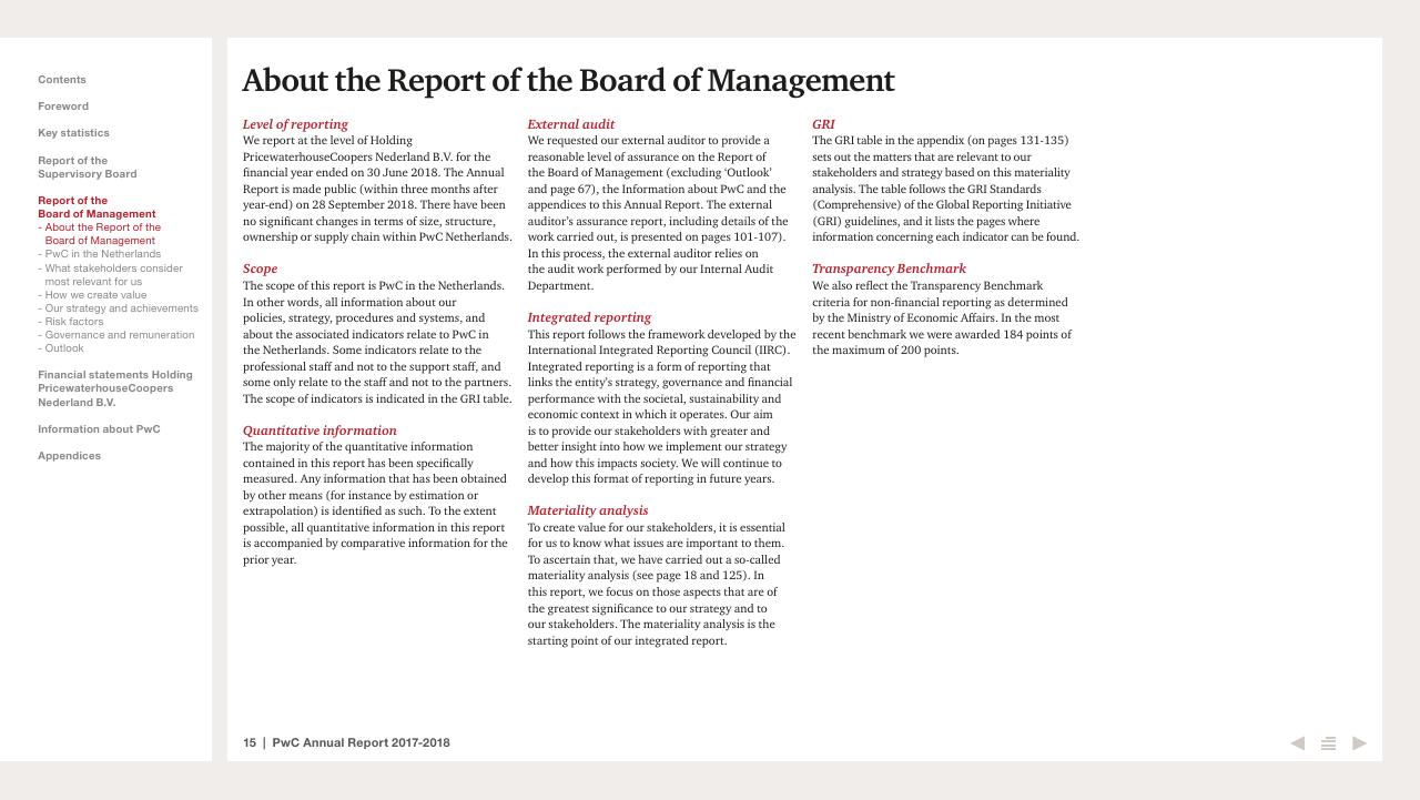 Text slide 15 from 2017 2018 PwC Annual Report PwC