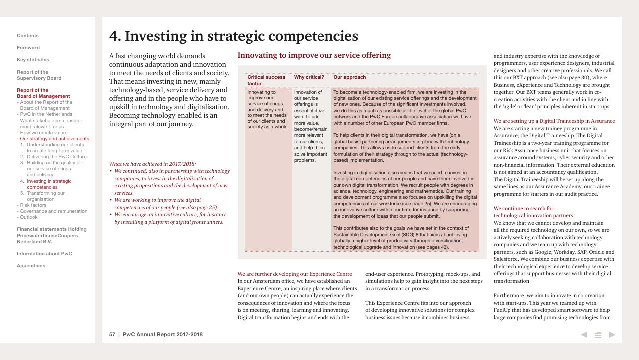 Text slide 57 from 2017 2018 PwC Annual Report PwC