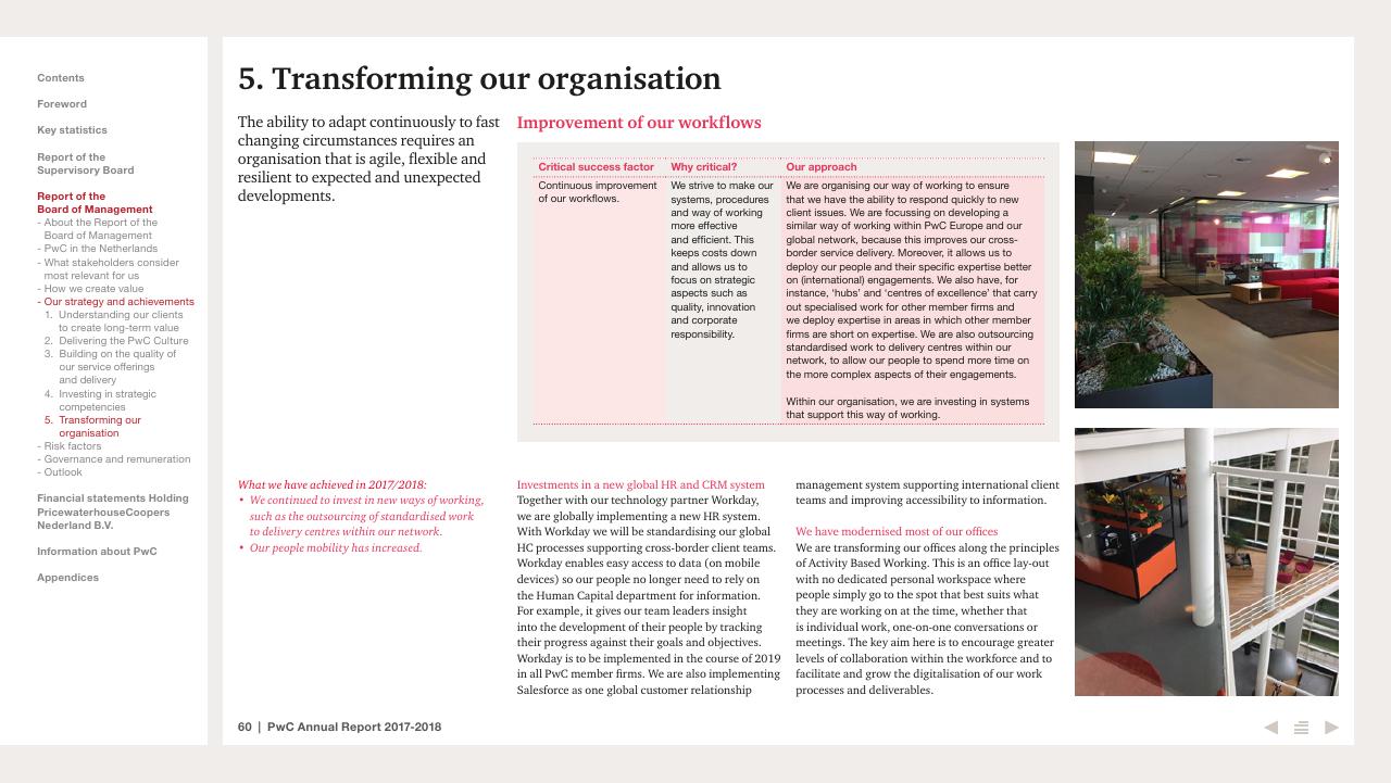 Text slide 60 from 2017 2018 PwC Annual Report PwC