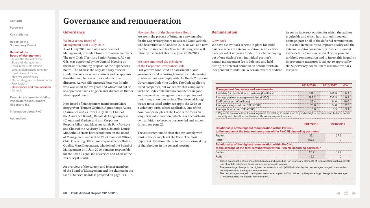 Text slide 68 from 2017 2018 PwC Annual Report PwC