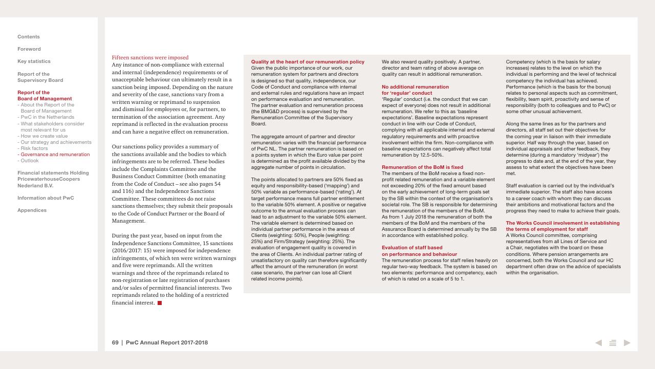Text slide 69 from 2017 2018 PwC Annual Report PwC