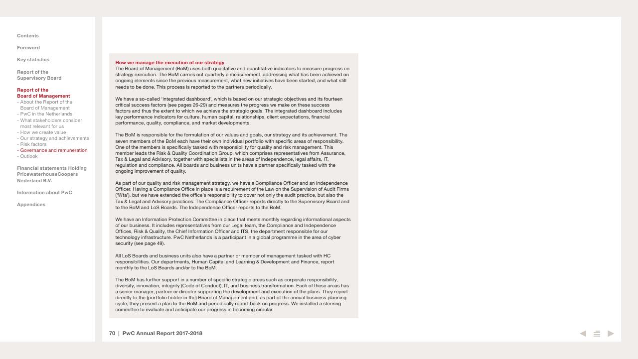 Text slide 70 from 2017 2018 PwC Annual Report PwC
