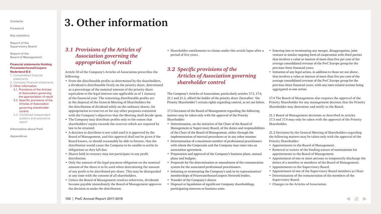 Text slide 100 from 2017 2018 PwC Annual Report PwC