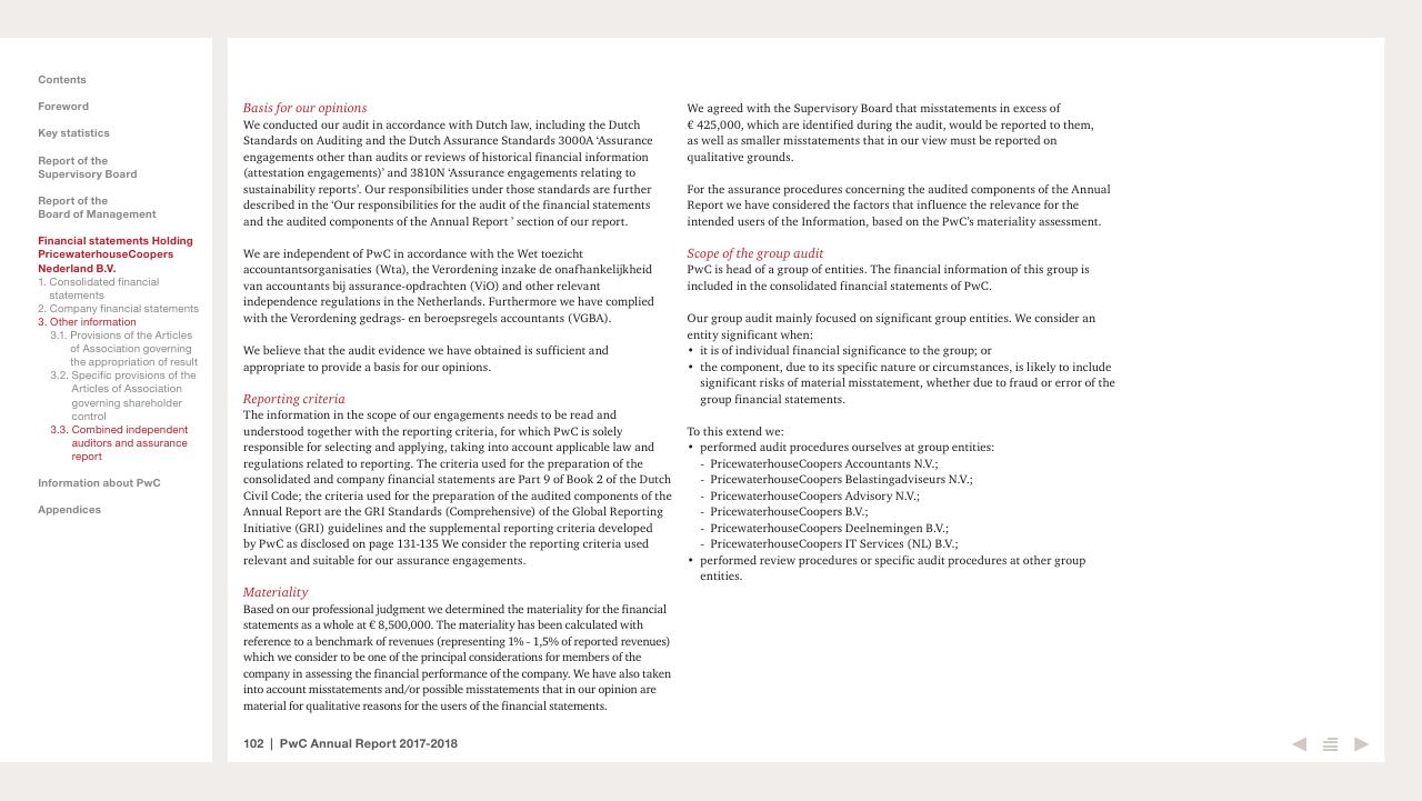 Text slide 102 from 2017 2018 PwC Annual Report PwC