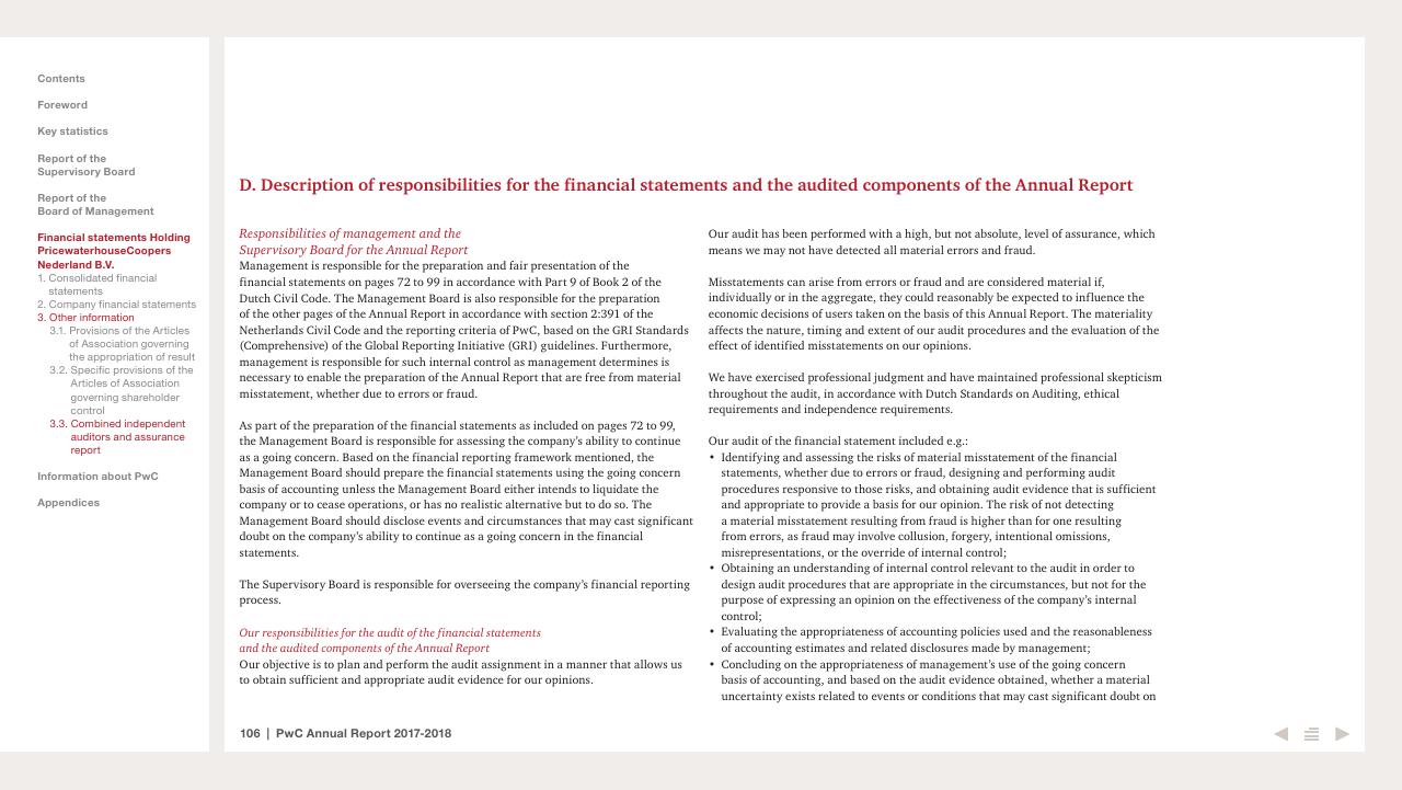 Text slide 106 from 2017 2018 PwC Annual Report PwC