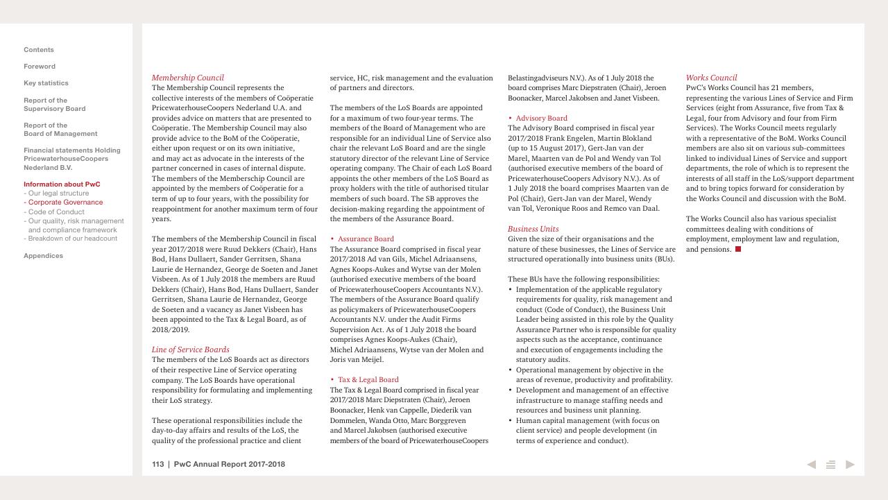 Text slide 113 from 2017 2018 PwC Annual Report PwC