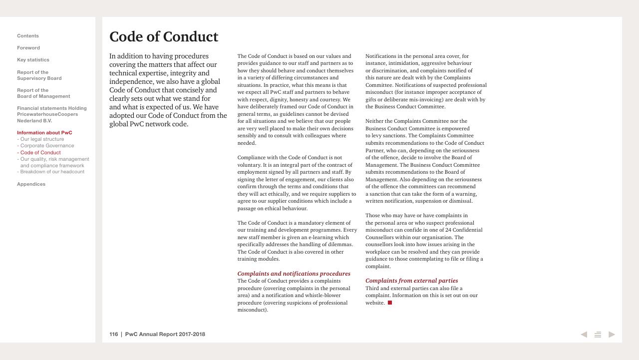 Text slide 116 from 2017 2018 PwC Annual Report PwC