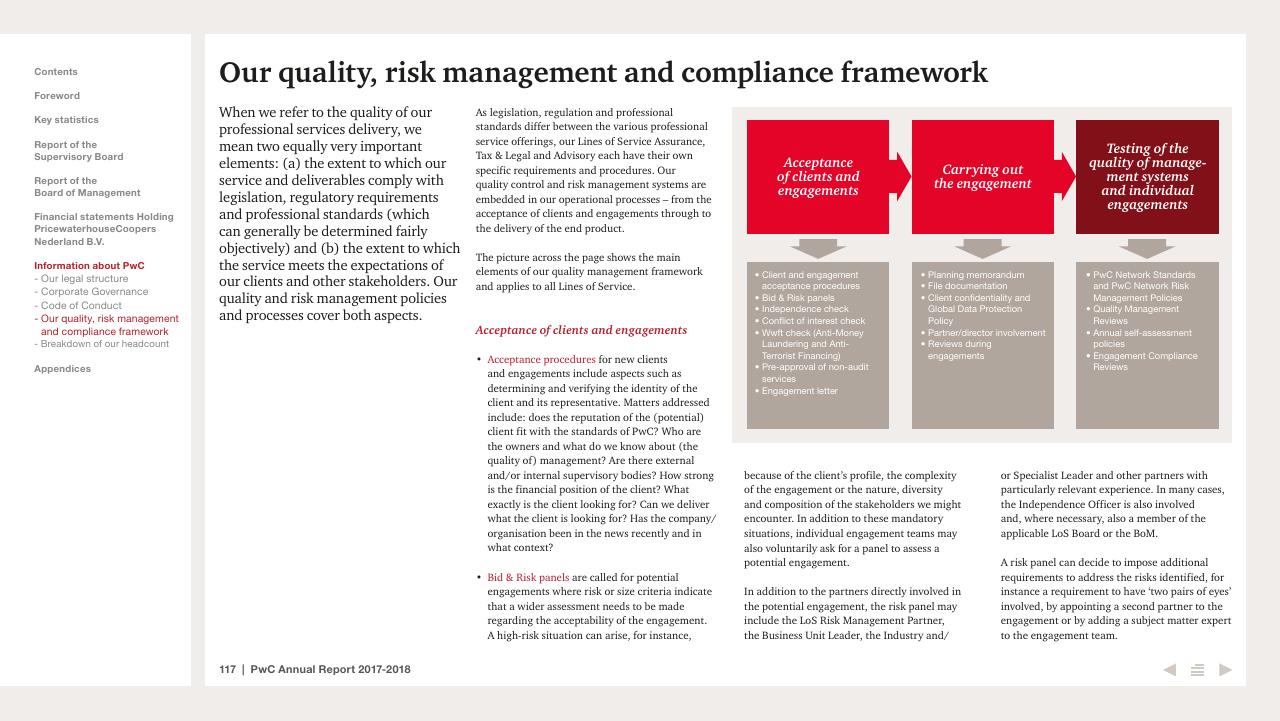 Process slide 117 from 2017 2018 PwC Annual Report PwC
