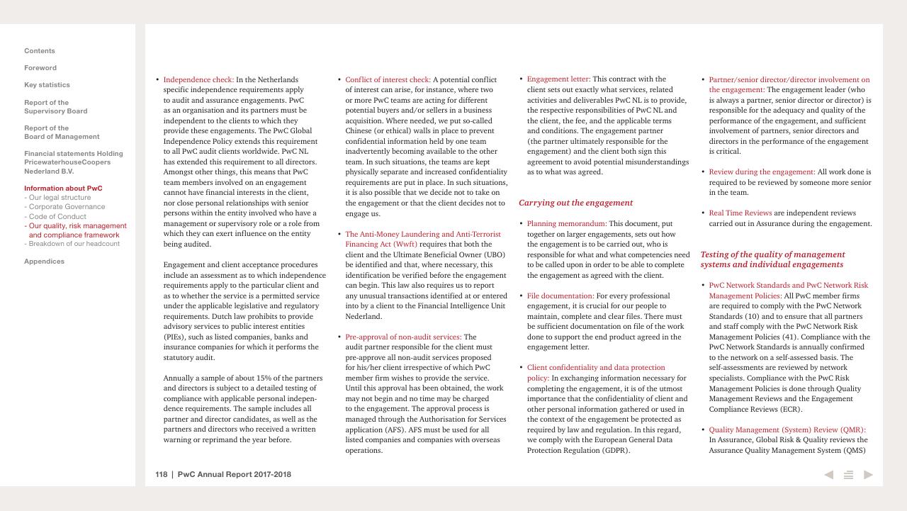 Text slide 118 from 2017 2018 PwC Annual Report PwC