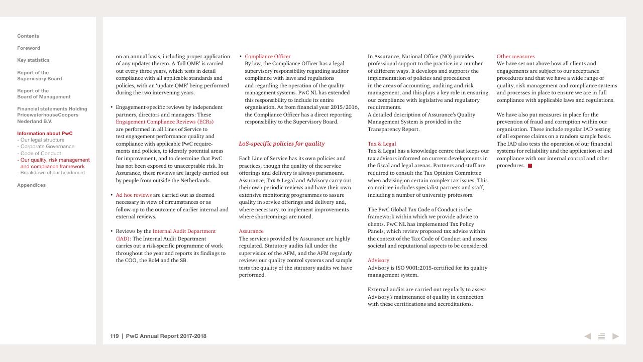 Text slide 119 from 2017 2018 PwC Annual Report PwC