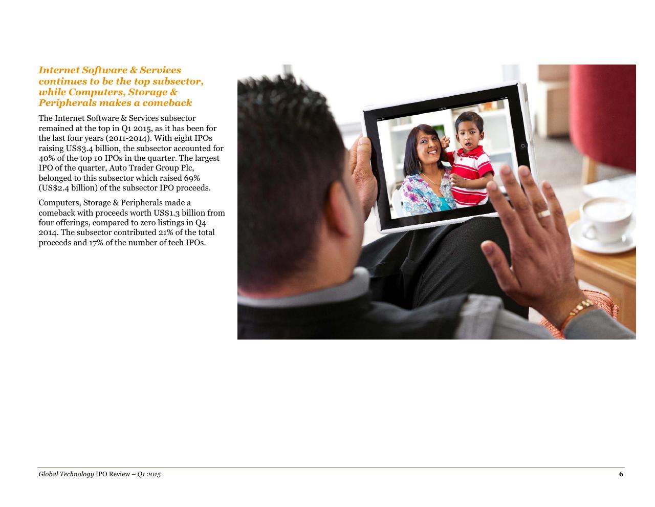 Text slide 6 from A Quarterly Look At Global Trends In The Technology Ipo Market May 2015