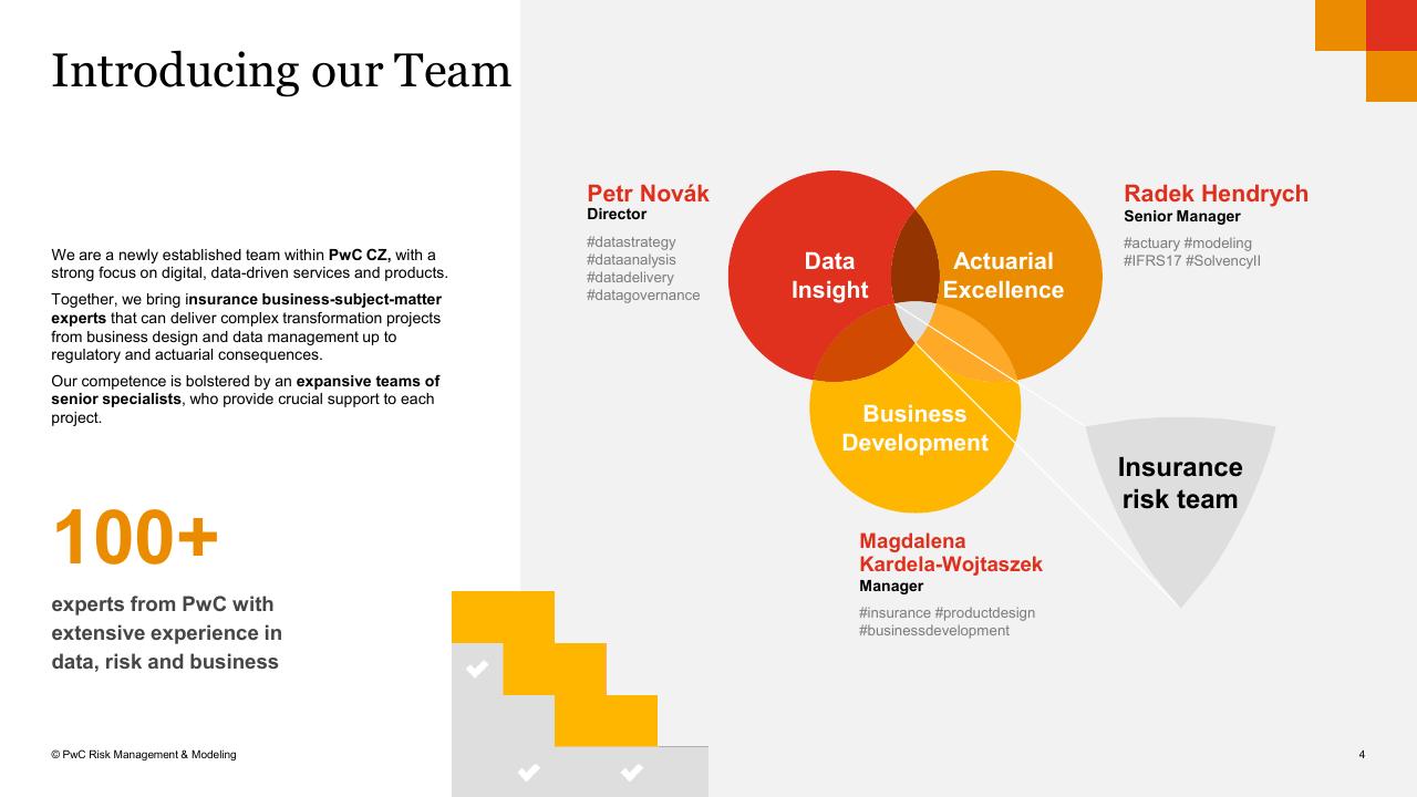 Team slide 4 from Ai_ml Use In Risk Management And Compliance PwC Actuarial Risk Quants PwC