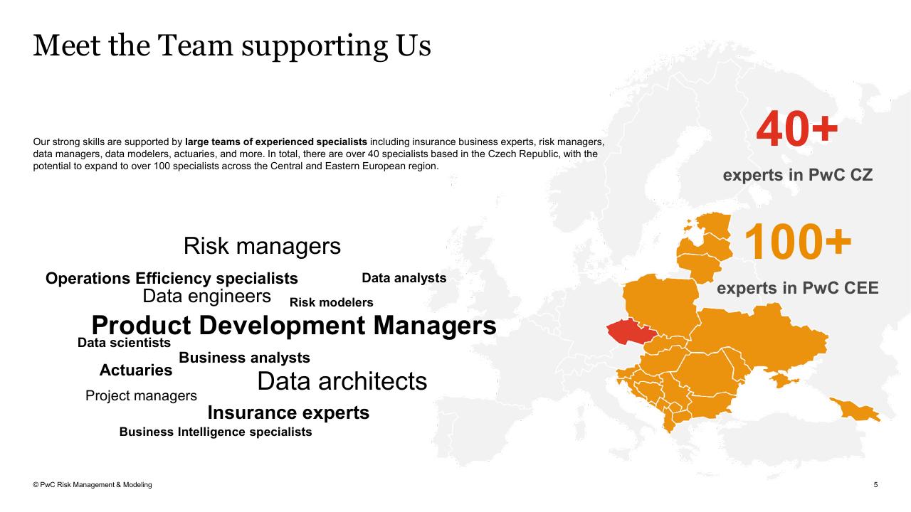 Team slide 5 from Ai_ml Use In Risk Management And Compliance PwC Actuarial Risk Quants PwC