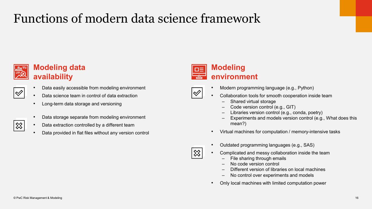Comparison slide 16 from Ai_ml Use In Risk Management And Compliance PwC Actuarial Risk Quants PwC